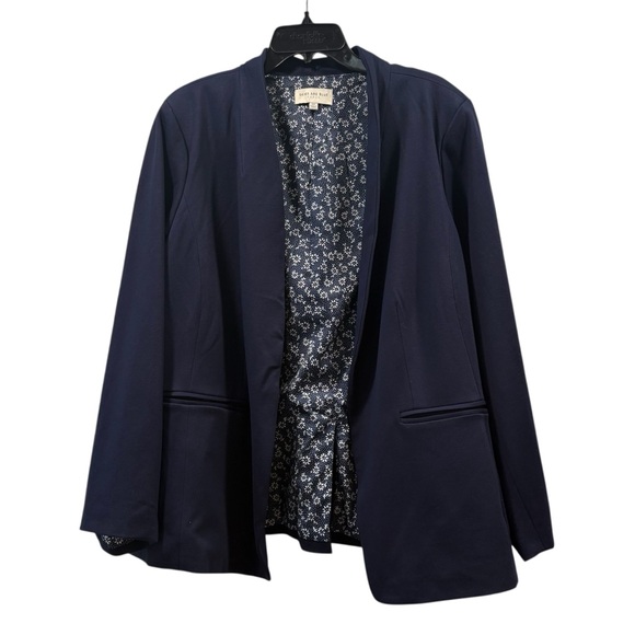 Skies Are Blue Jackets & Blazers - Skies Are Blue Curvy Navy Open Front Blazer Jacket Size 2X Classic Office Work